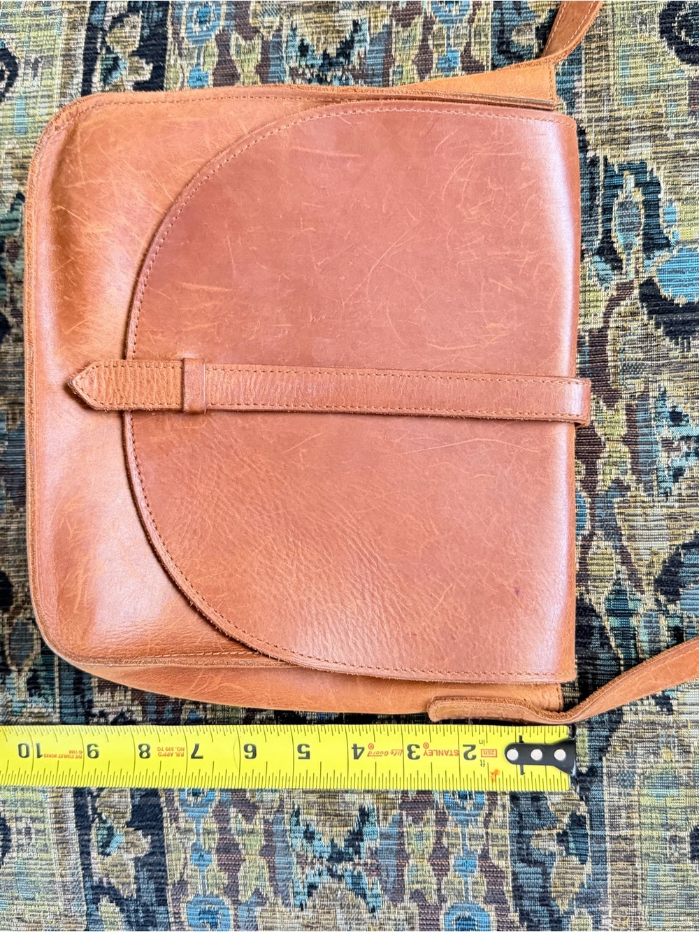 ABLE Leather Crossbody Bag Cognac Brown Handmade Ethiopia - Picture 9 of 10